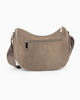 Immagine di LAURA BIAGIOTTI - Borsa mezzaluna scamosciata terra, con tracolla e tasca posteriore e frontale