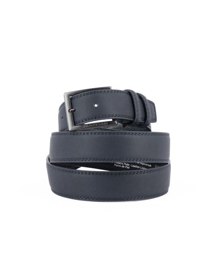 Immagine di SOLO SOPRANI - Cinta blu da uomo con fodera in VERA PELLE