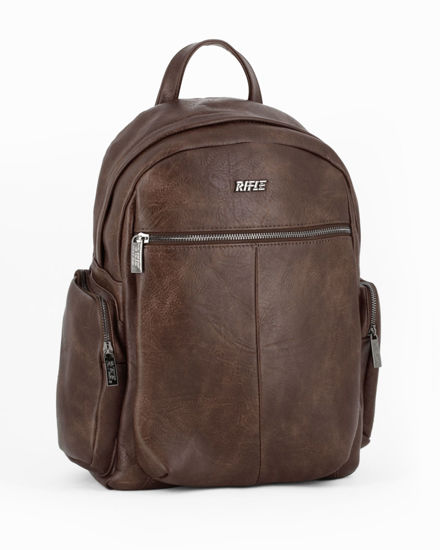 Immagine di RIFLE - Zaino ufficio testa moro con zip orizzontale frontale e due tasconi laterali