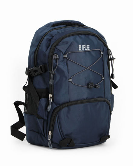 Immagine di RIFLE - Zaino blu da trekking con dettagli grigi
