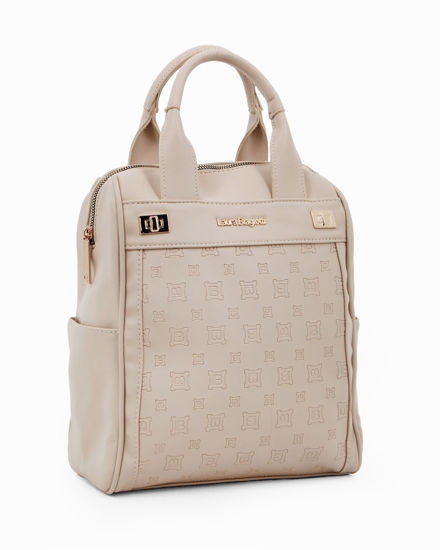Immagine di LAURA BIAGIOTTI - Zaino sabbia con parte frontale logata e due tasche laterali