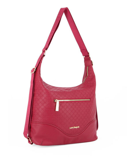 Immagine di LAURA BIAGIOTTI - Borsa/Zaino rubino trapuntata con tasca frontale e posteriore