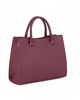 Immagine di LAURA BIAGIOTTI - Borsa a due manici bordeaux con  tasca frontale con patta, tracolla removibile