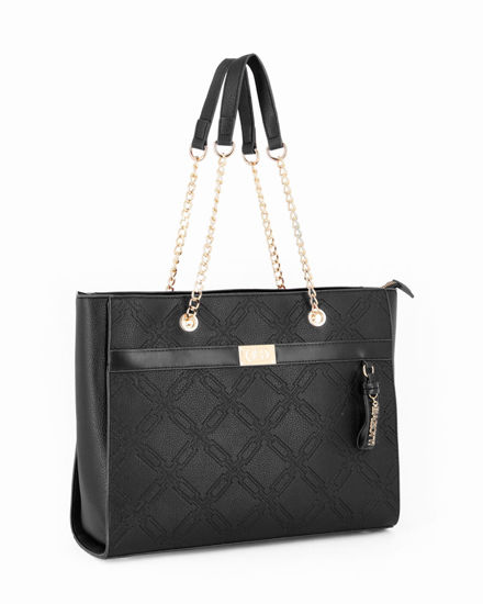 Immagine di LAURA BIAGIOTTI - Borsa a due manici nera con ciondolo logo