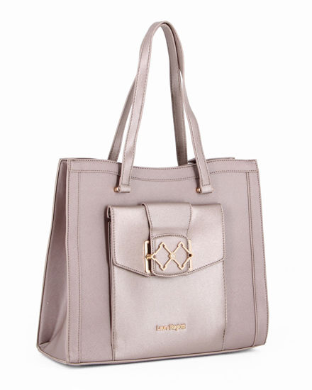 Immagine di LAURA BIAGIOTTI - Borsa a due manici metal con  tasca frontale con patta