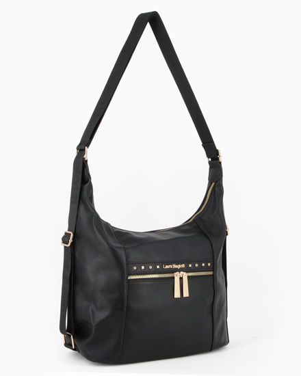 Immagine di LAURA BIAGIOTTI - Borsa/Zaino nera con tasca frontale e posteriore