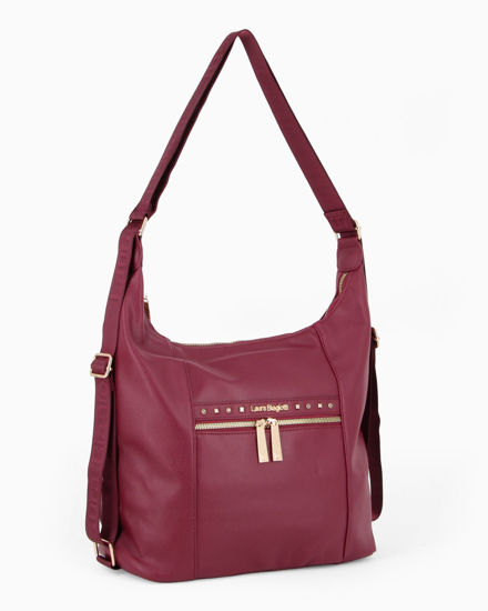 Immagine di LAURA BIAGIOTTI - Borsa/Zaino bordeaux con tasca frontale e posteriore