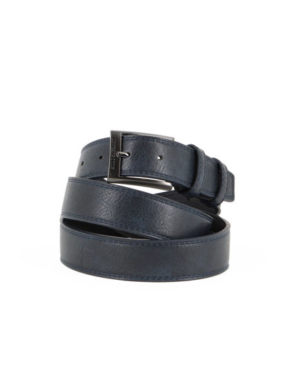 Immagine di SOLO SOPRANI - Cinta blu da uomo con fodera in VERA PELLE