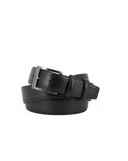 Immagine di SOLO SOPRANI - Cinta nera da uomo con fodera in VERA PELLE