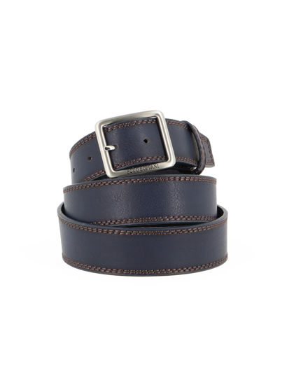 Immagine di SOLO SOPRANI - Cinta blu da uomo con fodera in VERA PELLE