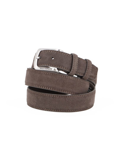 Immagine di SOLO SOPRANI - Cinta grigia da uomo con fodera in VERA PELLE
