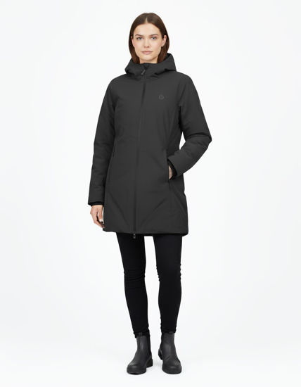 Immagine di ON SPIRIT - Giubbotto parka da donna nero antivento e traspirante con cappuccio e zip frontale - BELLA