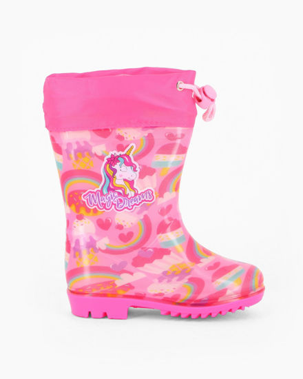 Immagine di UNICORNO - Stivaletto da pioggia fuxia da bimba con coulisse