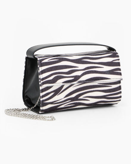 Immagine di TATOO - Minibag ad un manico zebrata effetto cavallino con patta