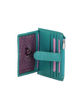 Immagine di DIVAS - Portacarte turchese in VERA PELLE con ribaltina e tasca porta spicci
