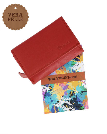 Immagine di YOU YOUNG COVERI - Portafoglio mattone in VERA PELLE con patta e tasca portamonete