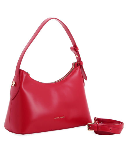 Immagine di DAVID JONES - Borsa a spalla rossa con tasca posteriore, tracolla removibile