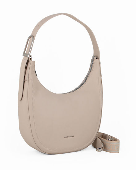Immagine di DAVID JONES - Borsa a spalla beige con tasca posteriore, tracolla removibile