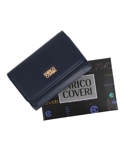 Immagine di ENRICO COVERI - Portafoglio blu da donna con patta