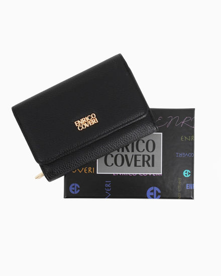 Immagine di ENRICO COVERI - Portafoglio nero da donna con patta