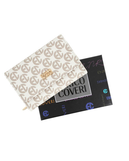 Immagine di ENRICO COVERI - Portafoglio bianco loggato da donna con patta