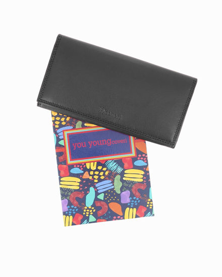 Immagine di YOU YOUNG COVERI - Portafoglio nero in VERA PELLE da donna con patta