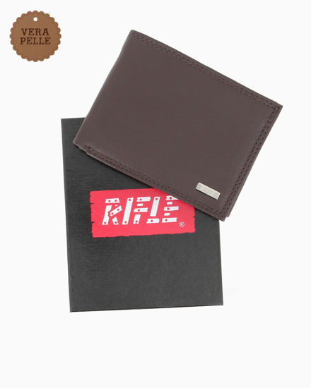 Immagine di RIFLE - Portafoglio marrone in VERA PELLE con ribaltine