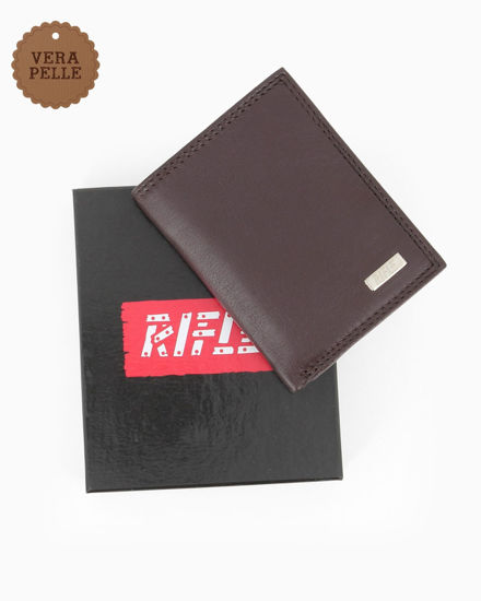 Immagine di RIFLE - Portafoglio marrone in VERA PELLE con ribaltine