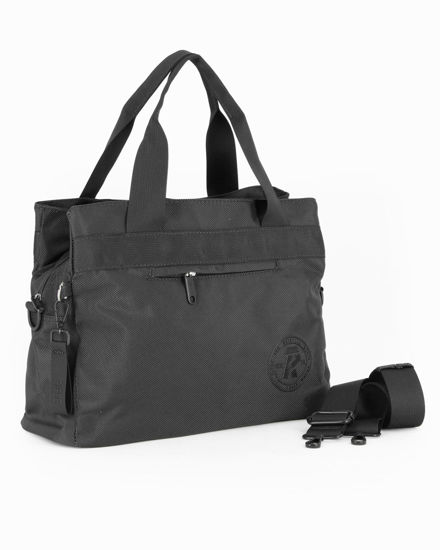 Immagine di RIFLE - Borsa a due manici nera con tasca frontale e tre scomparti principali