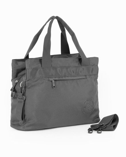 Immagine di RIFLE - Borsa a due manici grigia con tasca frontale e tre scomparti principali