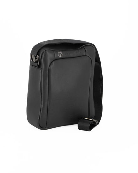 Immagine di NAZZARENO GABRIELLI - Borsello nero con tasca posteriore e logo frontale