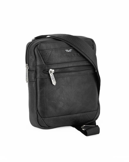 Immagine di ARMATA DI MARE - Borsello nero con logo frontale e doppia tasca esterna