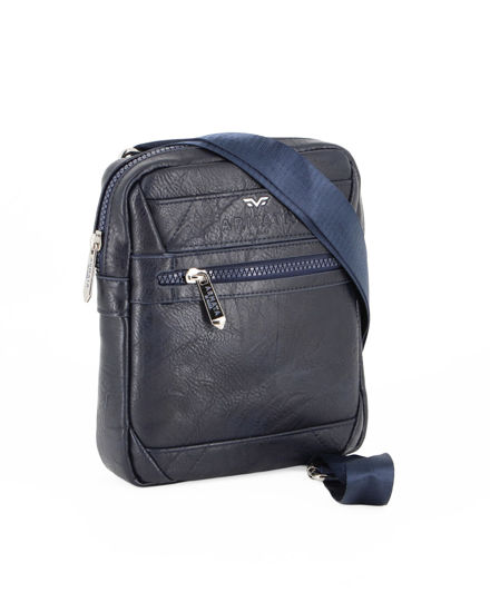 Immagine di ARMATA DI MARE - Borsello blu con logo frontale e doppia tasca esterna