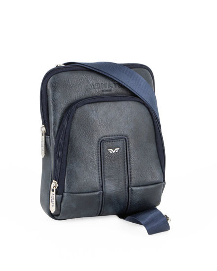 Immagine di ARMATA DI MARE - Borsello blu con tasca e logo frontale