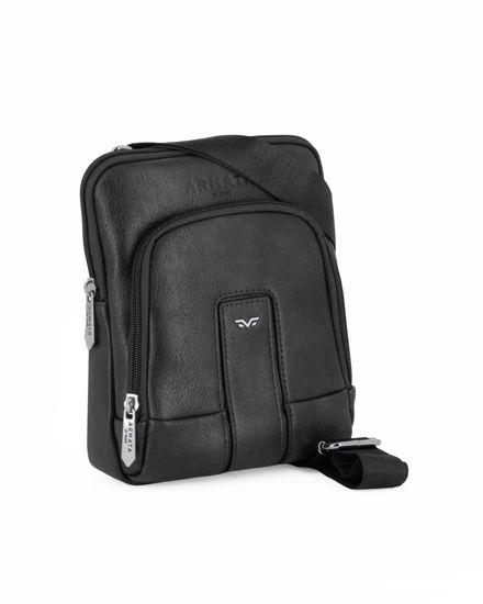 Immagine di ARMATA DI MARE - Borsello nero con tasca e logo frontale