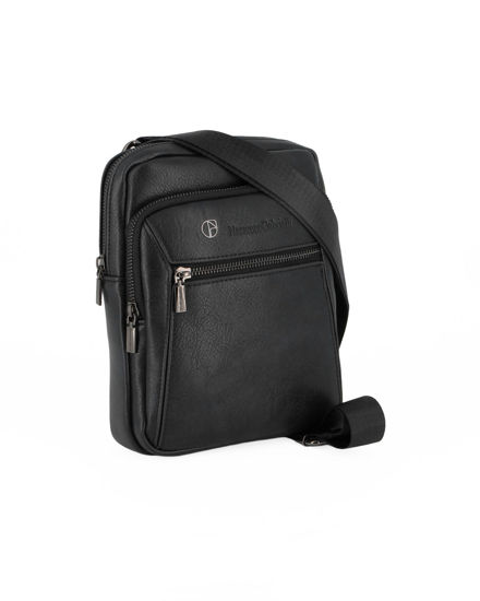 Immagine di NAZZARENO GABRIELLI - Borsello nero con doppia tasca frontale