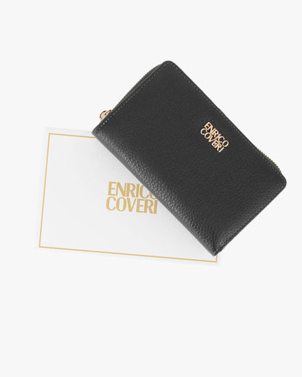 Immagine di ENRICO COVERI - Portafoglio nero da donna con due scomparti principali