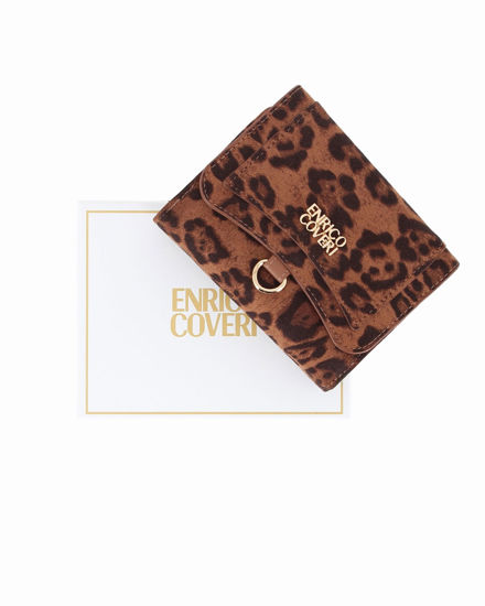 Immagine di ENRICO COVERI - Portafoglio leopardato da donna con patta e tasca posteriore