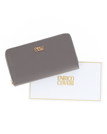Immagine di ENRICO COVERI - Portafoglio grigio da donna con doppia cerniera