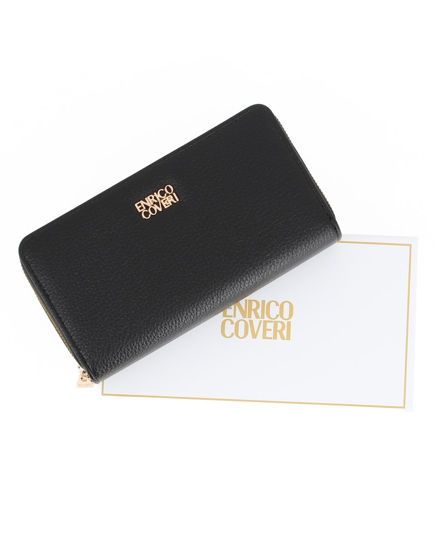 Immagine di ENRICO COVERI - Portafoglio nero da donna con doppia cerniera