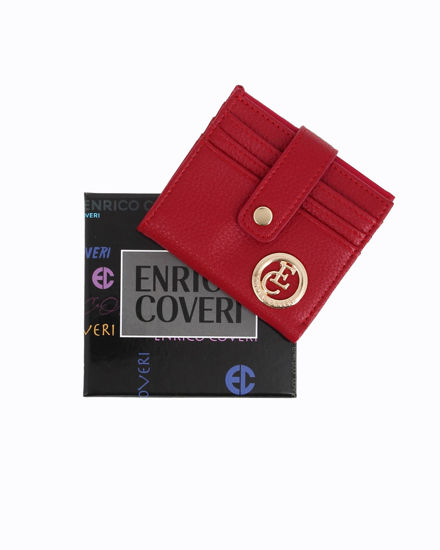 Immagine di ENRICO COVERI - Portacarte rosso da donna con pattina e logo