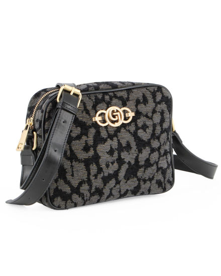 Immagine di CARRERA - Tracollina leopardata nera con logo frontale