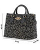Immagine di CARRERA - Borsa  due manici nera leopardata con logo frontale, tracolla removibile