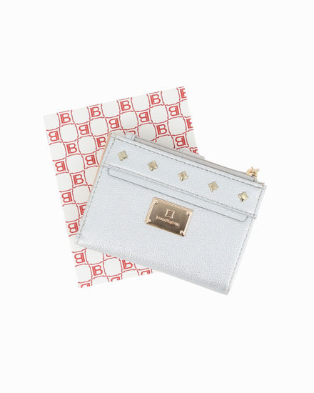 Immagine di LAURA BIAGIOTTI - Portafoglio argento da donna con pattina e taschino portamanete