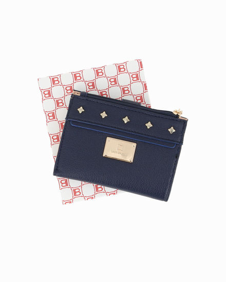 Immagine di LAURA BIAGIOTTI - Portafoglio blu da donna con pattina e taschino portamanete