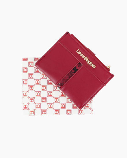 Immagine di LAURA BIAGIOTTI - Portafoglio rubino da donna con pattina, taschino portamanete e inserto in cocco