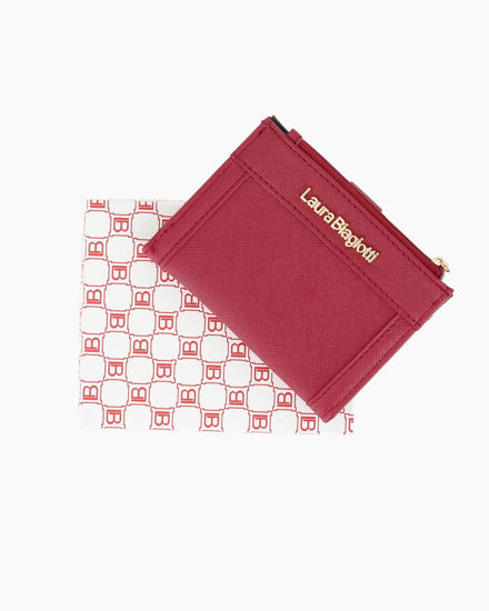 Immagine di LAURA BIAGIOTTI - Portafoglio rubino da donna con pattina e taschino portamanete
