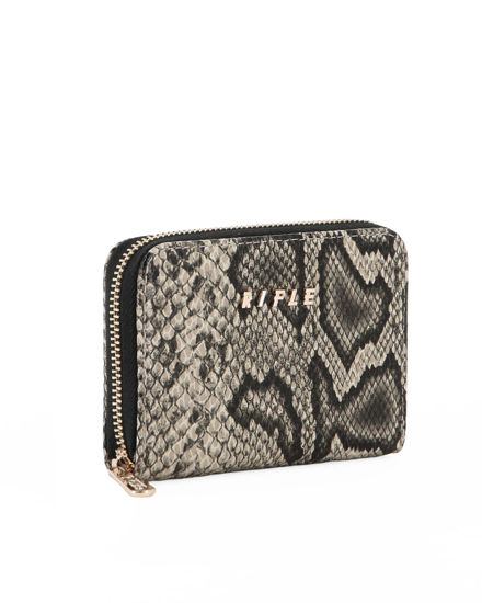 Immagine di RIFLE - Portacarte taupe pitonato con chiusura a zip