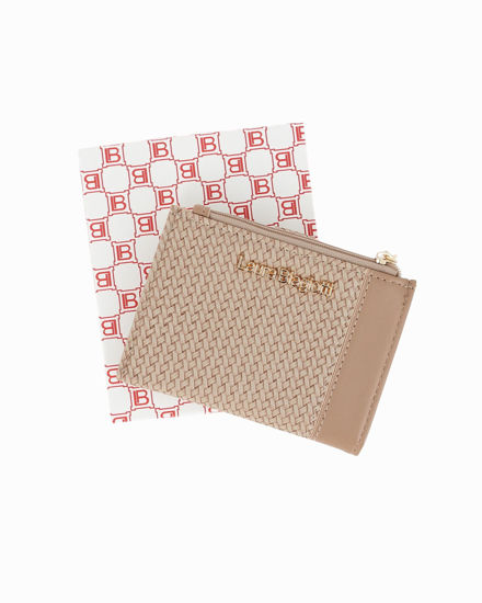 Immagine di LAURA BIAGIOTTI - Portafoglio naturale intrecciato da donna con pattina e taschino portamanete