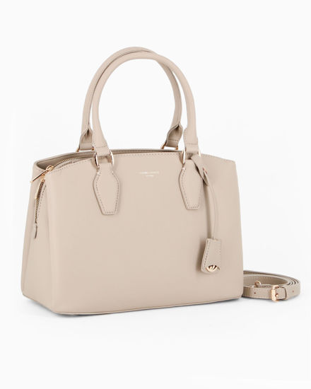 Immagine di DAVID JONES - Borsa a due manici latte  con ciondolo